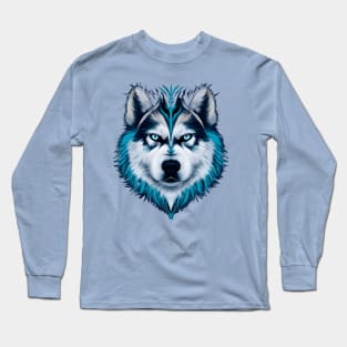 Alaskan Malamute Watercolor Graphic Long Sleeve T-Shirt